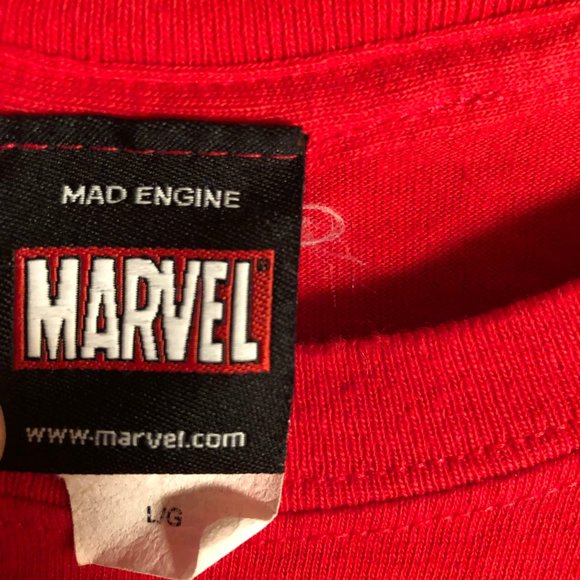 Marvel Spider Man Spidey Mask Red T Shirt Large - Picture 2 of 2